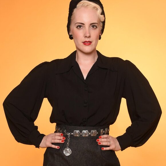 Freddies of Pinewood Spellbound blouse in black size 10 - Picture 1 of 3